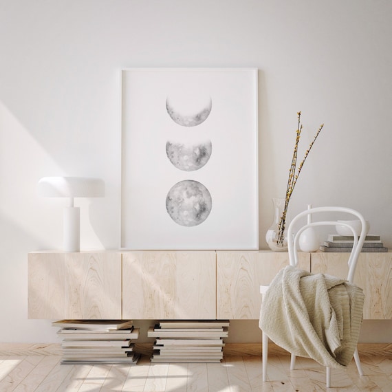 Moon Phase Wall Art, Moon Phase Print, Download Moon Phases Wall Art, Moon Phases Art Print, Printable Moon Phases Art, Digital Download