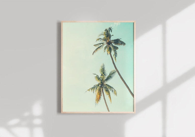 Plantas en vivo, hoja de palma, Verano Svg, Palm Tree Print, decoración de la sala de estar, arte de la pared de California, arte de la pared costera, regalo de los amantes de la playa imagen 2