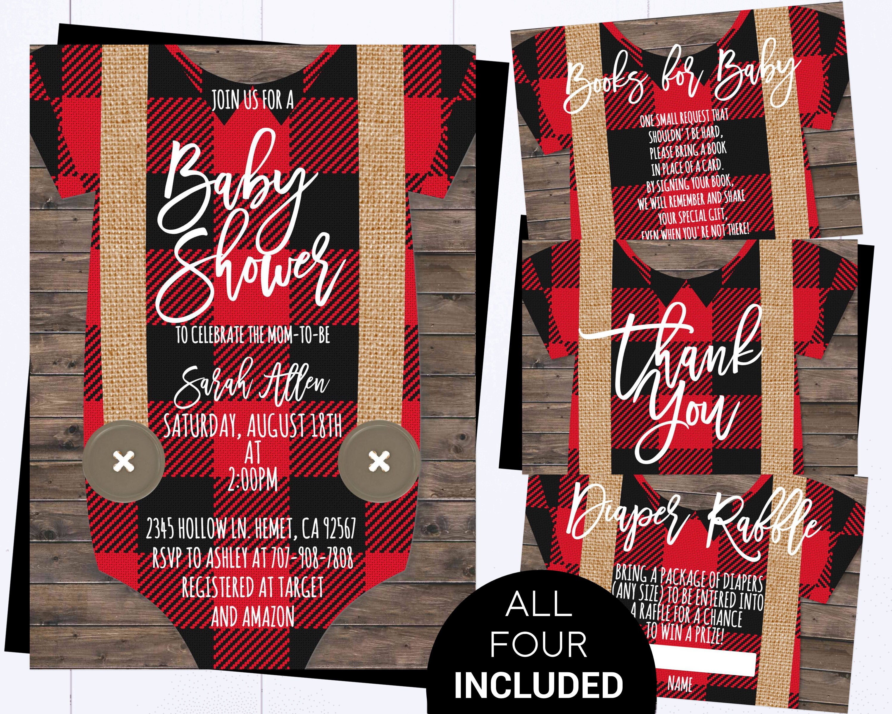 Lumberjack Baby Shower Invitation Lumberjack Shower Invite - Etsy