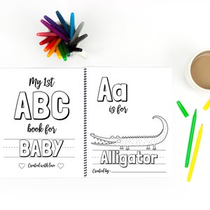 Printable ABC Book Baby Shower Activity Animal Alphabet Baby Book Baby ...