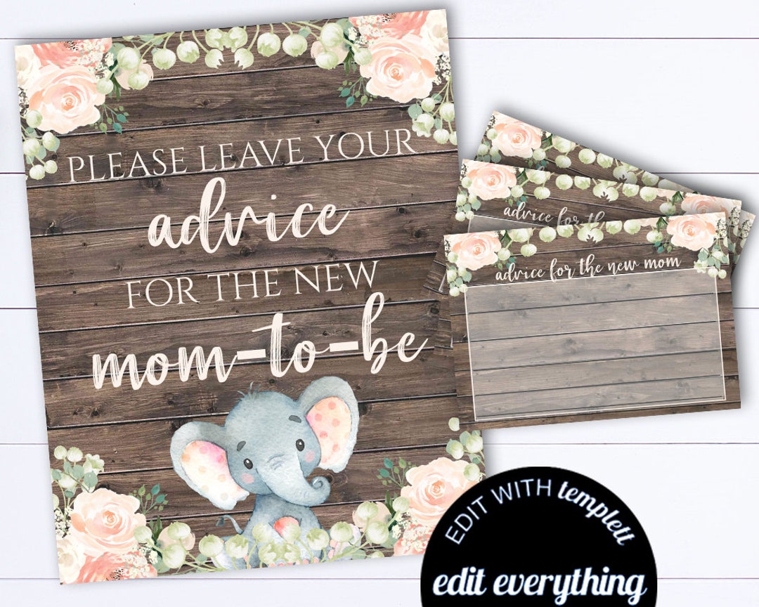 Elephant Advice for New Mom Activity Advice for Mom Baby - Etsy