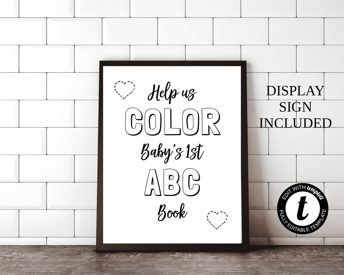 Printable ABC Book Baby Shower Activity Animal Alphabet Baby | Etsy