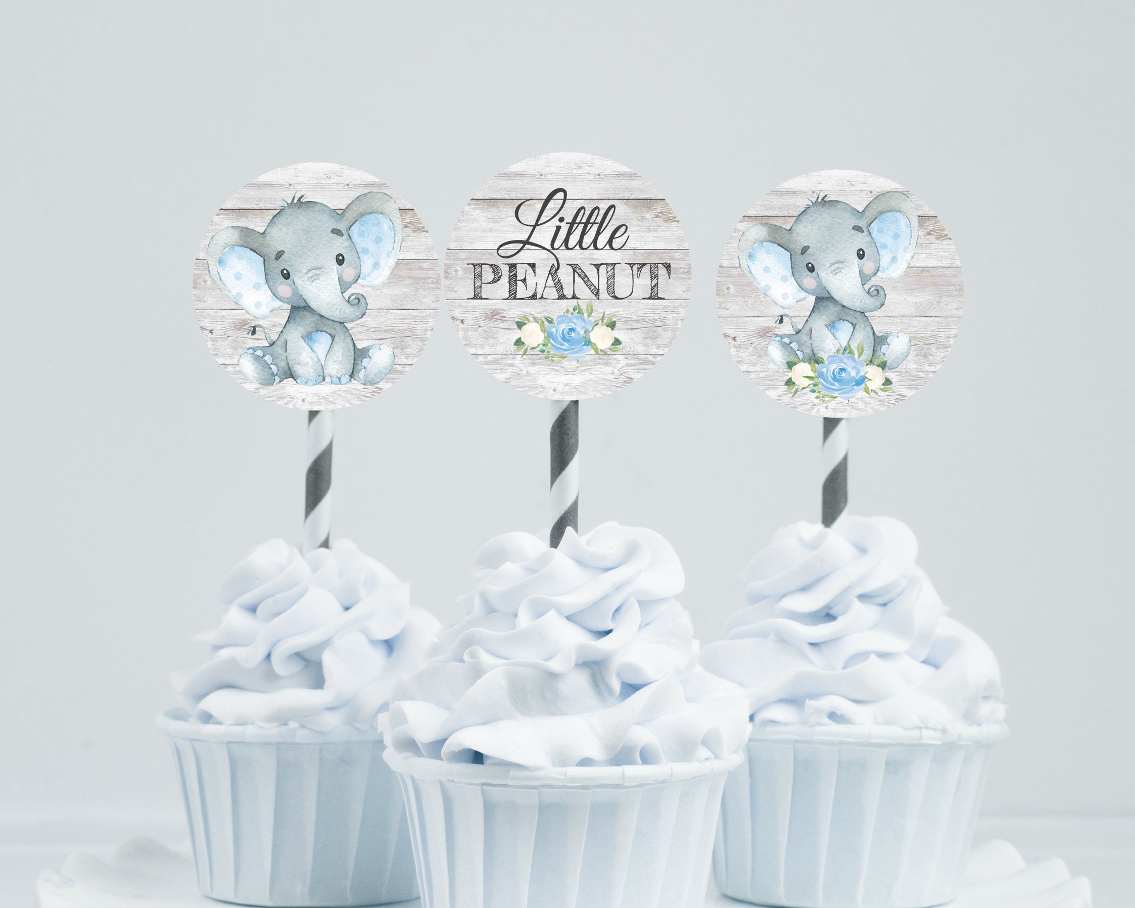 Elephant Baby Shower Cupcake Toppers Blue Elephant Baby Shower Etsy Elephant Baby Shower Cupcake Toppers Blue Elephant Baby Shower Etsy