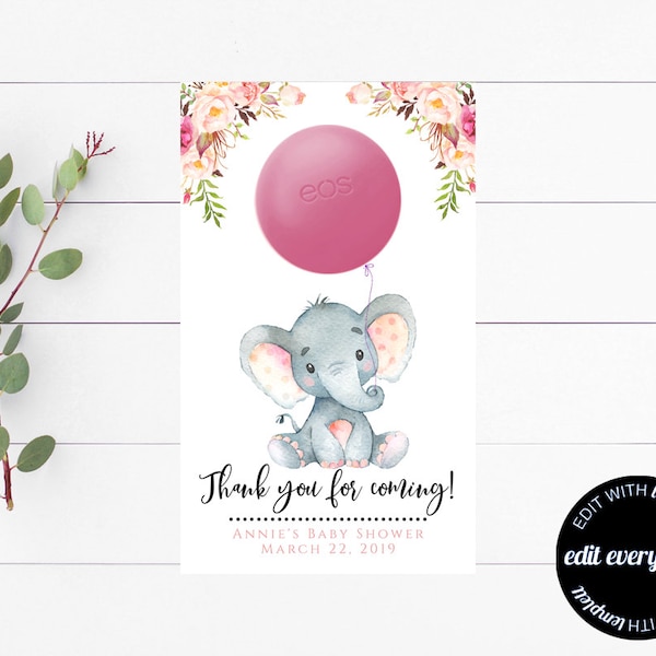 Elefant Babyparty EOS Mitbringsel Babyparty EOS Chapstick Bevorzugung Mädchen Babyparty Mitbringsel Babyparty Danke EOS Mitbringsel