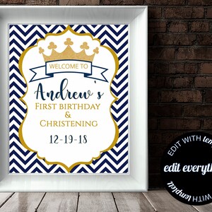 Little Prince Birthday Welcome Sign Navy And Gold Birthday Welcome Sign Little Prince Brithday Decor Welcome Sign Little Prince Birthday
