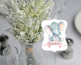 Elephant Baby Shower Centerpiece Pink Elephant Baby Shower Centerpiece Pink Elephant Table Centerpiece Baby Shower Table Centerpiece