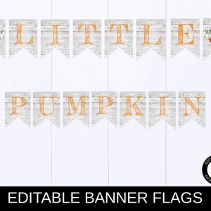 Pumpkin Baby Shower Banner Little Pumpkin Banner Baby Shower Banner Baby Shower Fall Decor Bear Bunting Banner Rustic Pumpkin Baby Decor