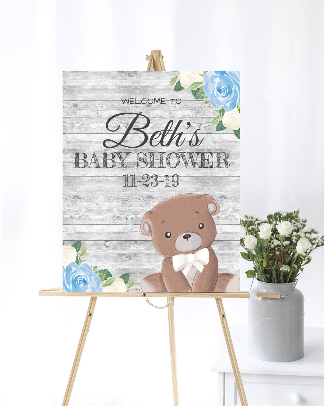 Teddy Bear Baby Shower Welcome Sign Baby Shower Welcome Sign - Etsy