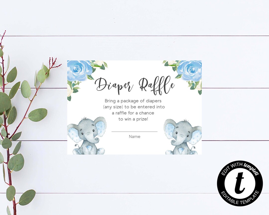 Baby Shower Invitations For Boy Yisong Blue Elephant Diaper Raffle Tickets  With Box - 50 Count Baby Shower Game Cards For Boy Or Gender Neutral Themes  2-subject College Ruled Notebook With Perforated Sheets, image size:1080x864