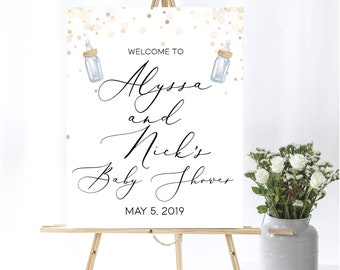Poppin' Bottles Baby Shower Signo de bienvenida Oro Baby Shower Signo de bienvenida Champagne Bubbles Baby Shower Signo de bienvenida Poppin' Bottles Ducha
