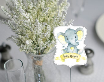 Elephant Baby Shower Centerpiece Yellow Elephant Baby Shower Centerpiece Yellow Elephant Table Centerpiece Baby Shower Table Centerpiece