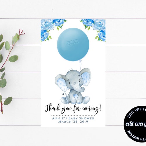 Elephant Baby Shower EOS Party Favor Baby Shower EOS Chapstick Etsy