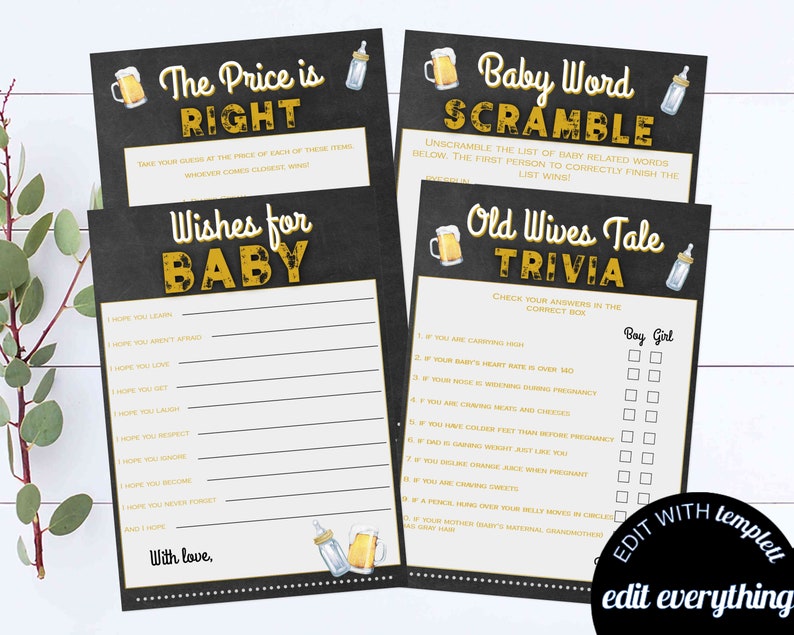 A Baby is Brewing Baby Shower Games Printable Baby Shower Etsy