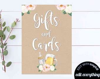A Baby Is Brewing Gifts and Cards Sign Gifts and Cards Baby Shower Sign Baby Shower Gift Table Sign Cards & Gift Sign Pink Baby Shower Sign