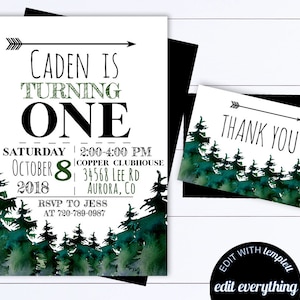 Adventure Birthday Invitation Template Adventure Birthday Invitation Adventure woodland Birthday Invitation Mountain Adventure Birthday