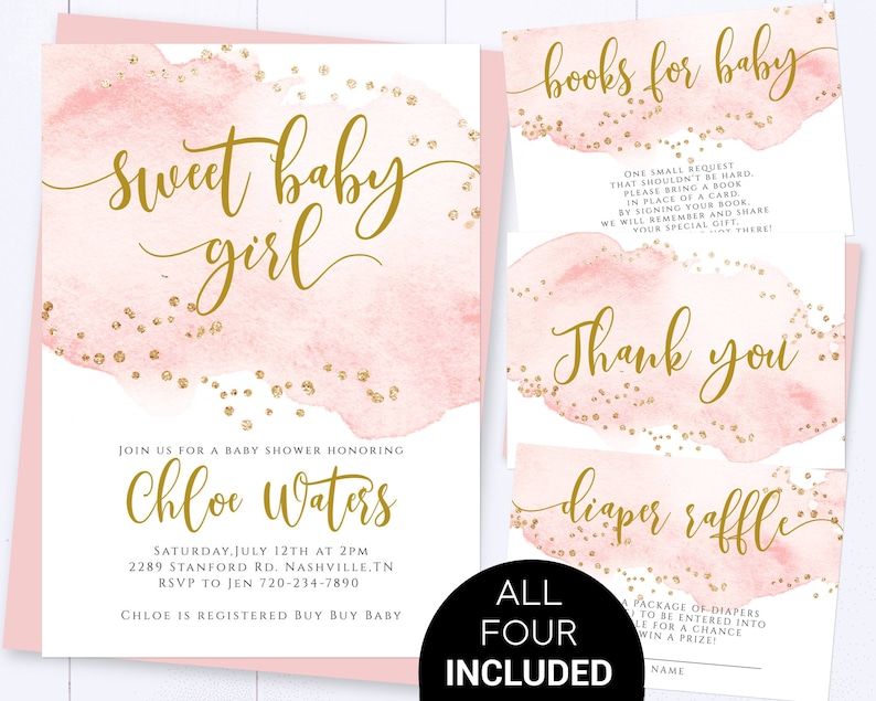 baby shower invitations baby shower themes for girls sweet baby girl theme