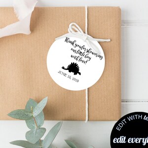 Dinosaur Baby Shower Gift Tags Black And White Baby Shower Gift Tags Boy Baby Shower Tags Baby Shower Thank You Tags Baby Shower Favor Tags
