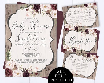 Floral Baby Shower Einladung Vorlage Floral Aquarell Baby Shower Einladen Mädchen Baby Shower Blumen Einladung Rustikale Baby Shower Invite