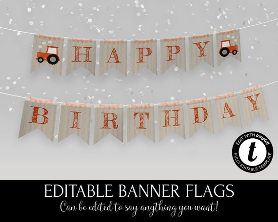 STRISCIONE DI COMPLEANNO Banner Tema Escavatore Carta Ghirlanda Bambino - Foto 5