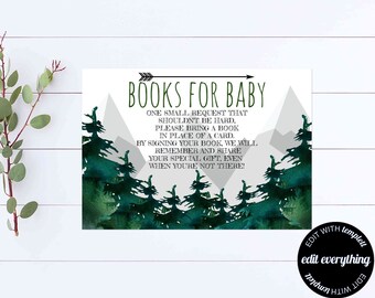Adventure Books for Baby Cards Baby Shower Books for Baby Book Wunschkarte Bring a book Card Bring a book Insert Book anstelle einer Karte
