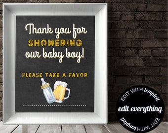 A Baby Is Brewing Party Favor Sign Bottle Baby Shower Take A Favor Sign Thanks For Coming Baby Shower Sign Take A Party Favor Shower Sign