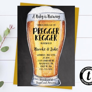 pregger kegger invitations