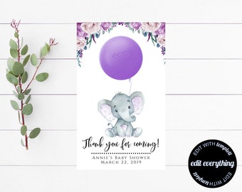 Elephant Baby Shower EOS Party Favor Baby Shower EOS Chapstick Favor Girl Baby Shower Party Favor Baby Shower Thank You EOS Party Favor