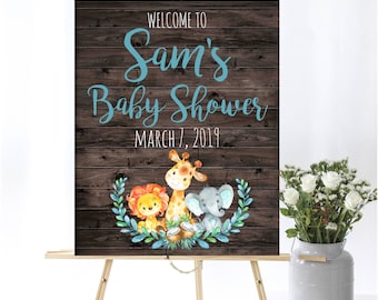 Safari Baby Shower Welcome Sign Baby Welcome Sign Elephant Baby Shower Decor Welcome Shower Sign Printable Welcome Sign Printable Sign