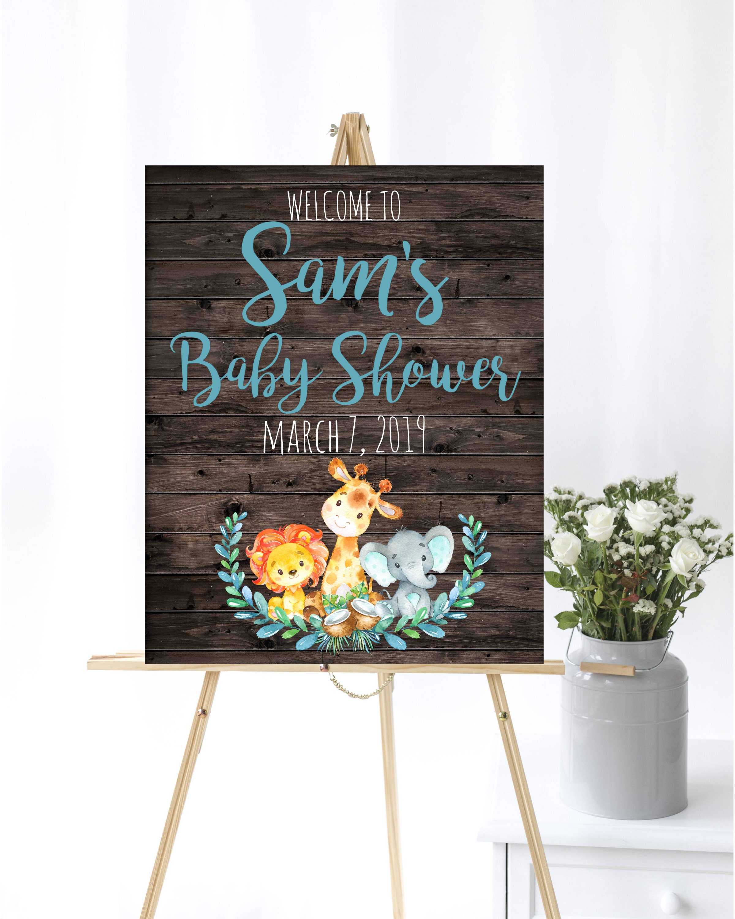 Safari Baby Shower Welcome Sign Baby Welcome Sign Elephant | Etsy