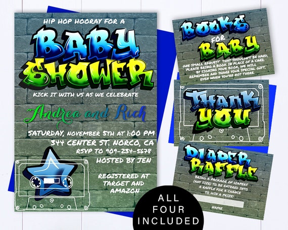 hip hop baby shower invitations