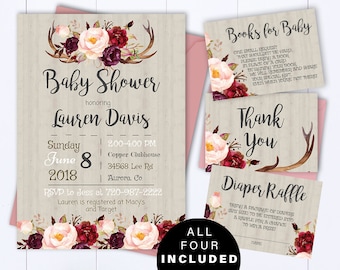 Floral Baby Shower Einladung Vorlage Floral Aquarell Baby Shower Einladen Mädchen Baby Shower Blumen Einladung Rustikale Baby Shower Invite