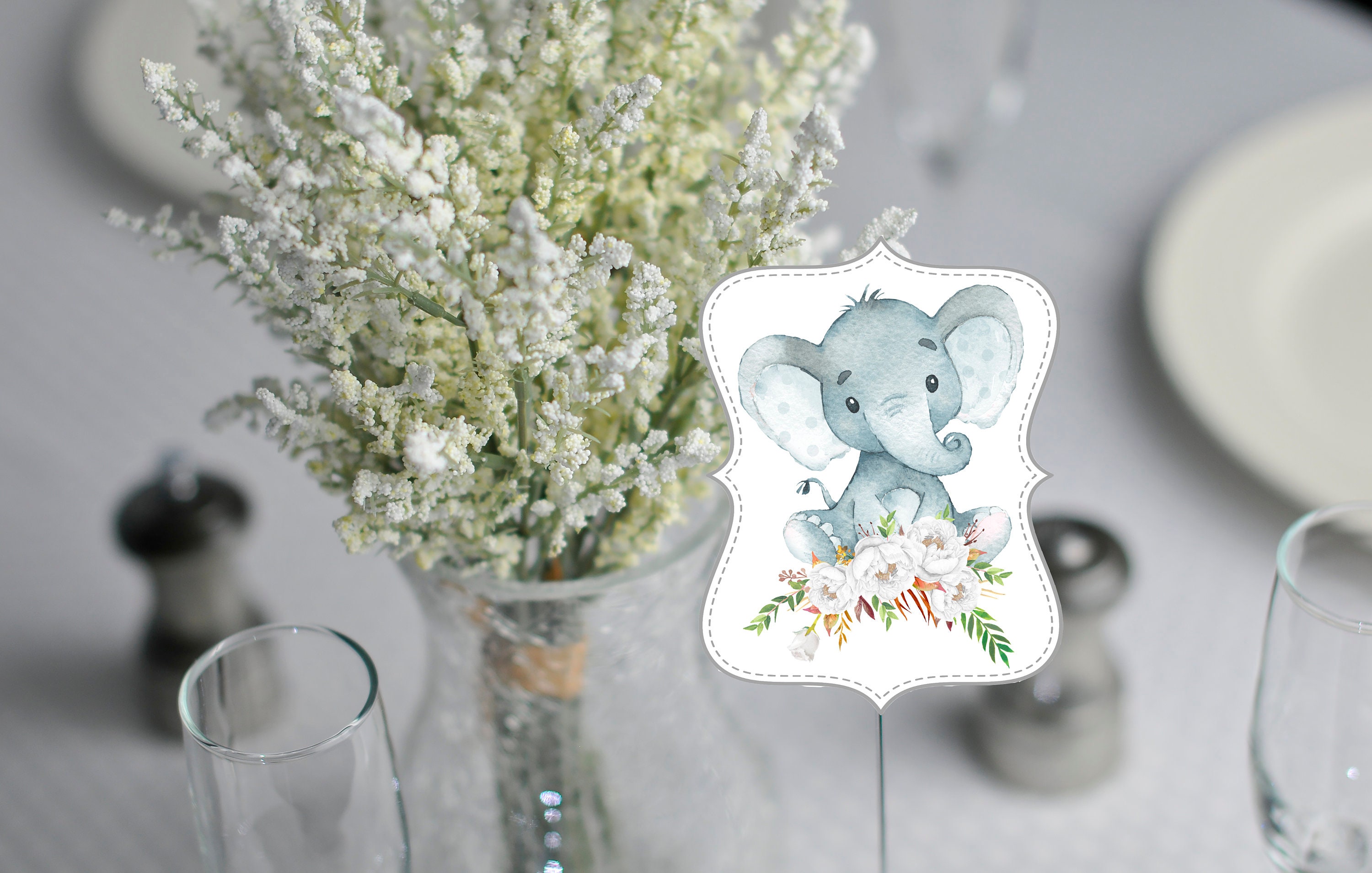 Elephant Baby Shower Centerpiece White Elephant Baby Shower Centerpiece Elephant Floral Table Centerpiece Baby Shower Table Centerpiece