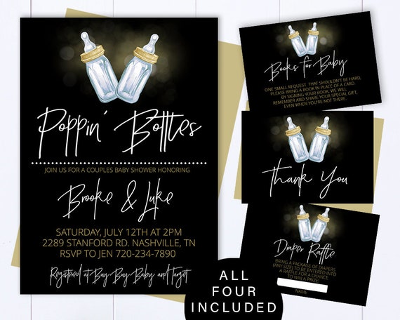 poppin bottles baby shower invitations