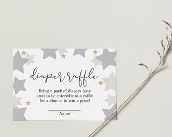 Windelverlosung Baby Shower Ticket Twinkle Twinkle Baby Shower Windelverlosung Einsatz Stern Baby Shower Gold Sterne Windelverlosung Einsatz Karte MD3