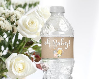 A Baby Is Brewing Baby Shower Water Bottle Labels Baby ShowerPink Favor Water Bottle Labels Oh Baby Floral Baby Shower Water Bottle Labels