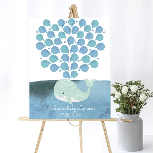 Whale Signature Guestbook Alternative Baby Shower Guestbook Etsy