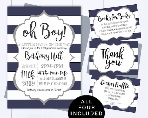 oh boy shower invitations