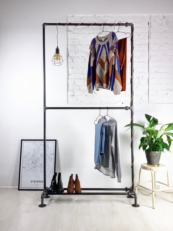Casual Industrial Clothes Rack Etsy