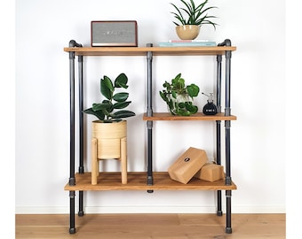 STORAGE RACK Type 4 - Sideboard für Pflanzen, Bücher und Deko, minimalistisches Regal mit 3 Ablagen aus Eichenholz oder Dekorplatten