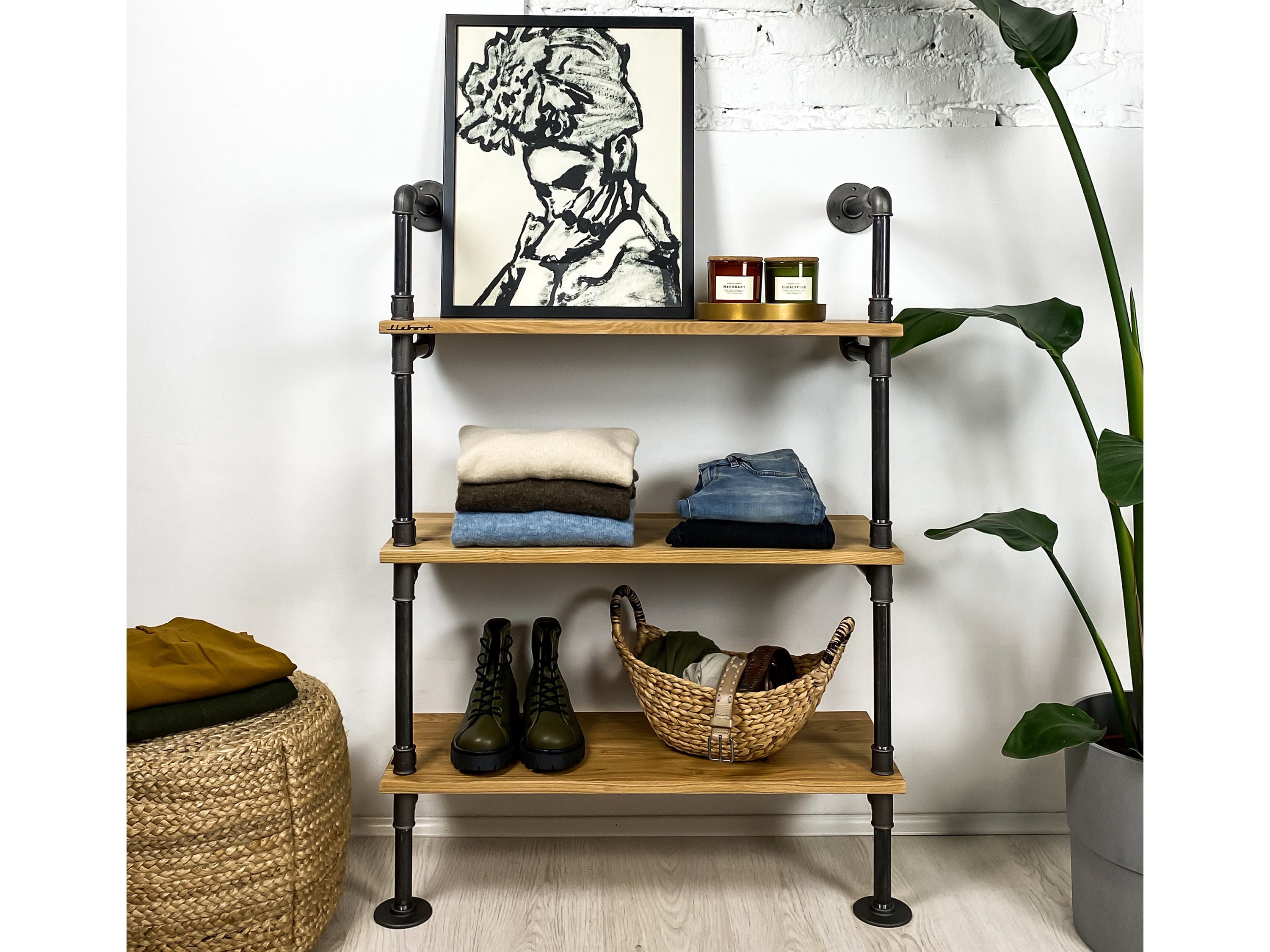 Urban Storage Bas - Buffet Mural Au Style Industriel Tendance, Étagère À 3 Étagères, Design