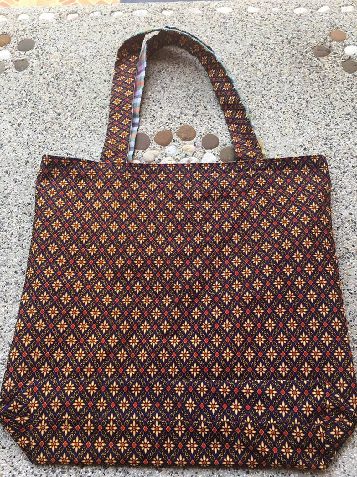 Thai Fabric Reversible Bags Tote Handbags Casual Pha Kao Ma - Etsy