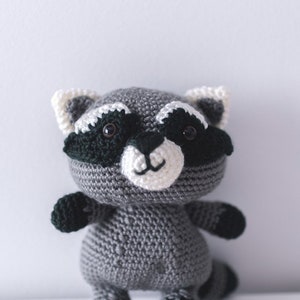 Stuffed raccoon, Crochet animal, woodland creature image 2