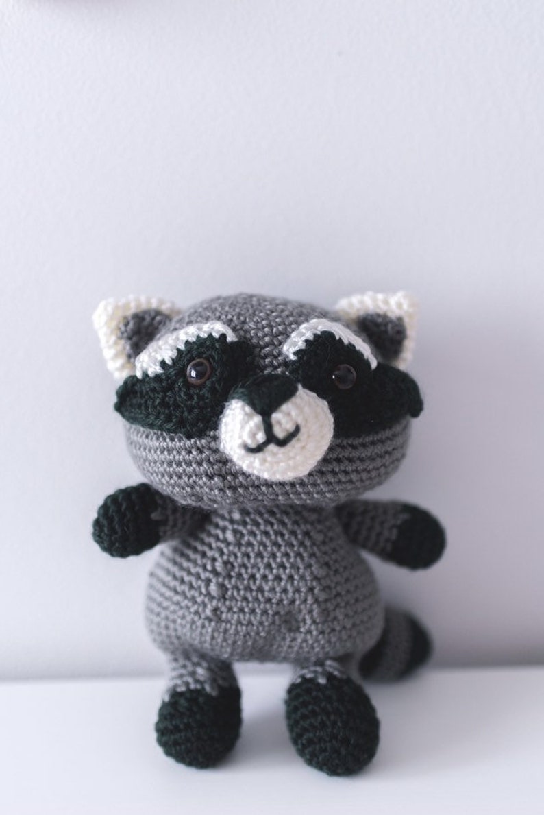 Stuffed raccoon, Crochet animal, woodland creature image 2