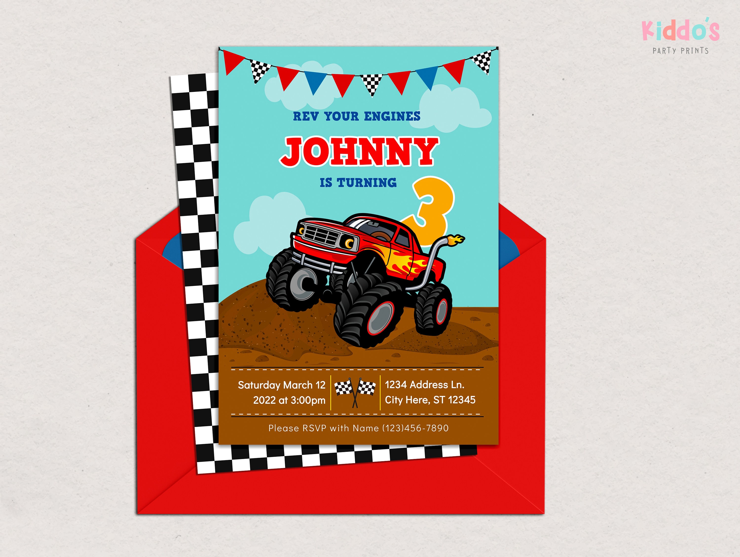 Monster Truck Boy Themed Birthday Party Invitation Idea Etsy monster-truck-boy-themed-birthday-party-invitation-idea-etsy