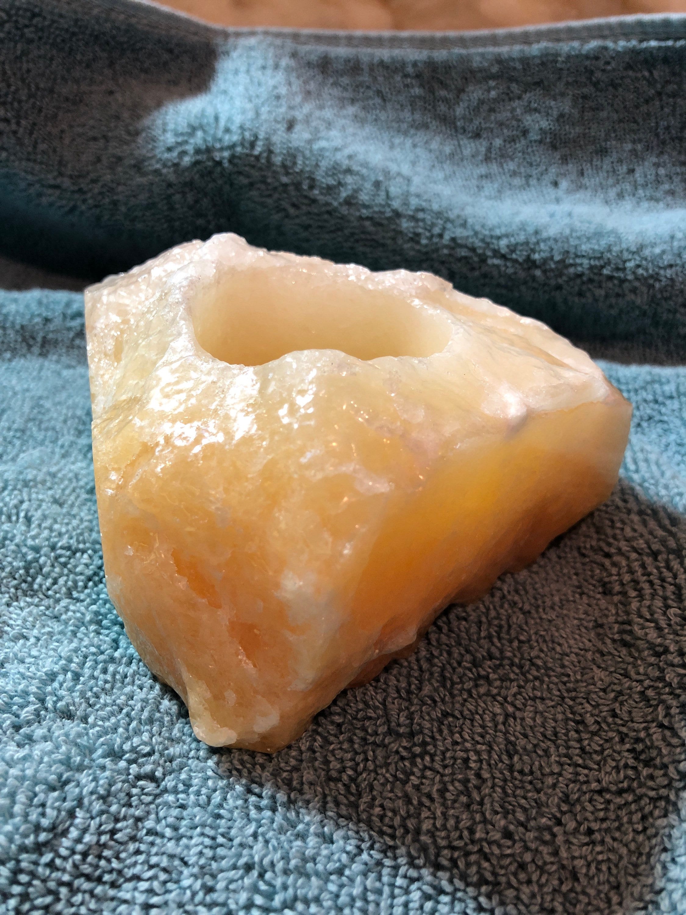 Calcite Candle Holder. Honey Calcite - Etsy
