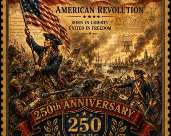 アメリカ独立革命250周年記念ヴィンテージウォールアート印刷可能愛国的なアメリカ独立ポスターダウンロード