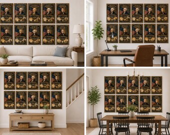 US Presidents Collection: 10 Iconic Leaders Patriotic Museum Art Prints (Digital Download)