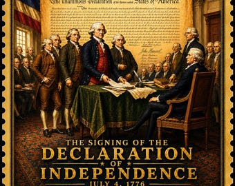 独立宣言250周年記念ウォールアート署名1776年愛国的なアメリカ史ヴィンテージポスター