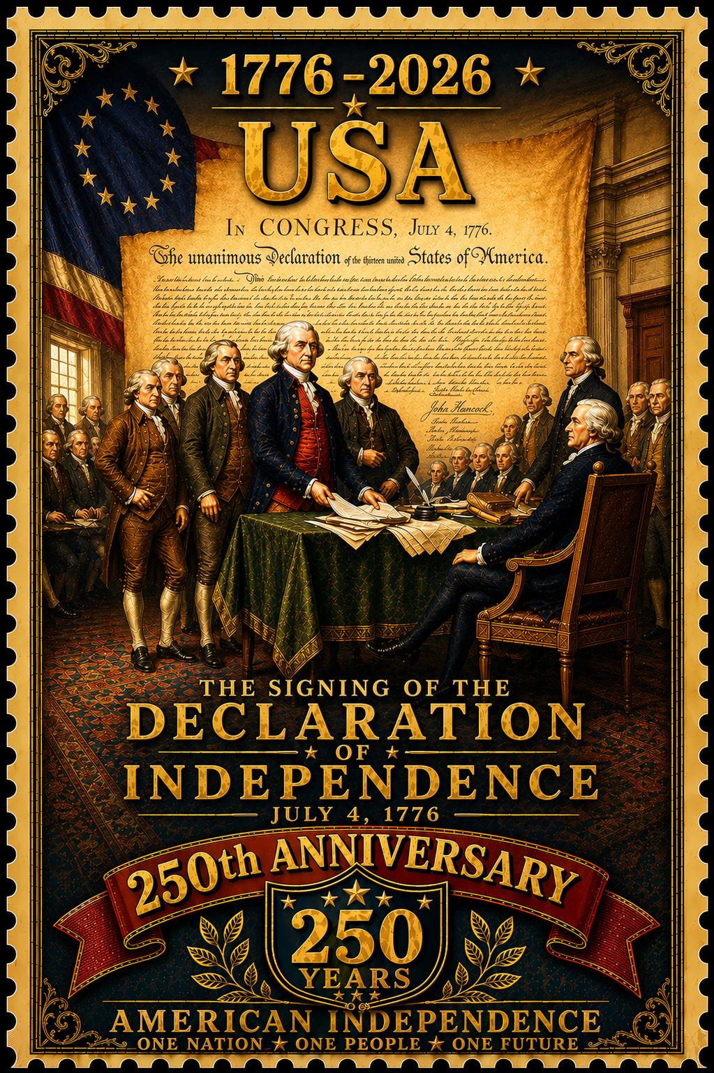 250th Anniversary Declaration of Independence Wall Art Signing 1776 ...