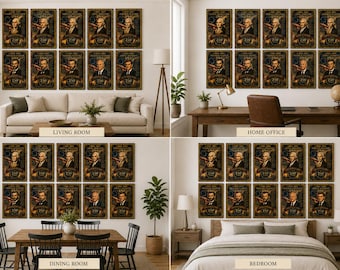 US Presidents Collection: 10 Iconic Leaders Patriotic Museum Art Prints (Digital Download)